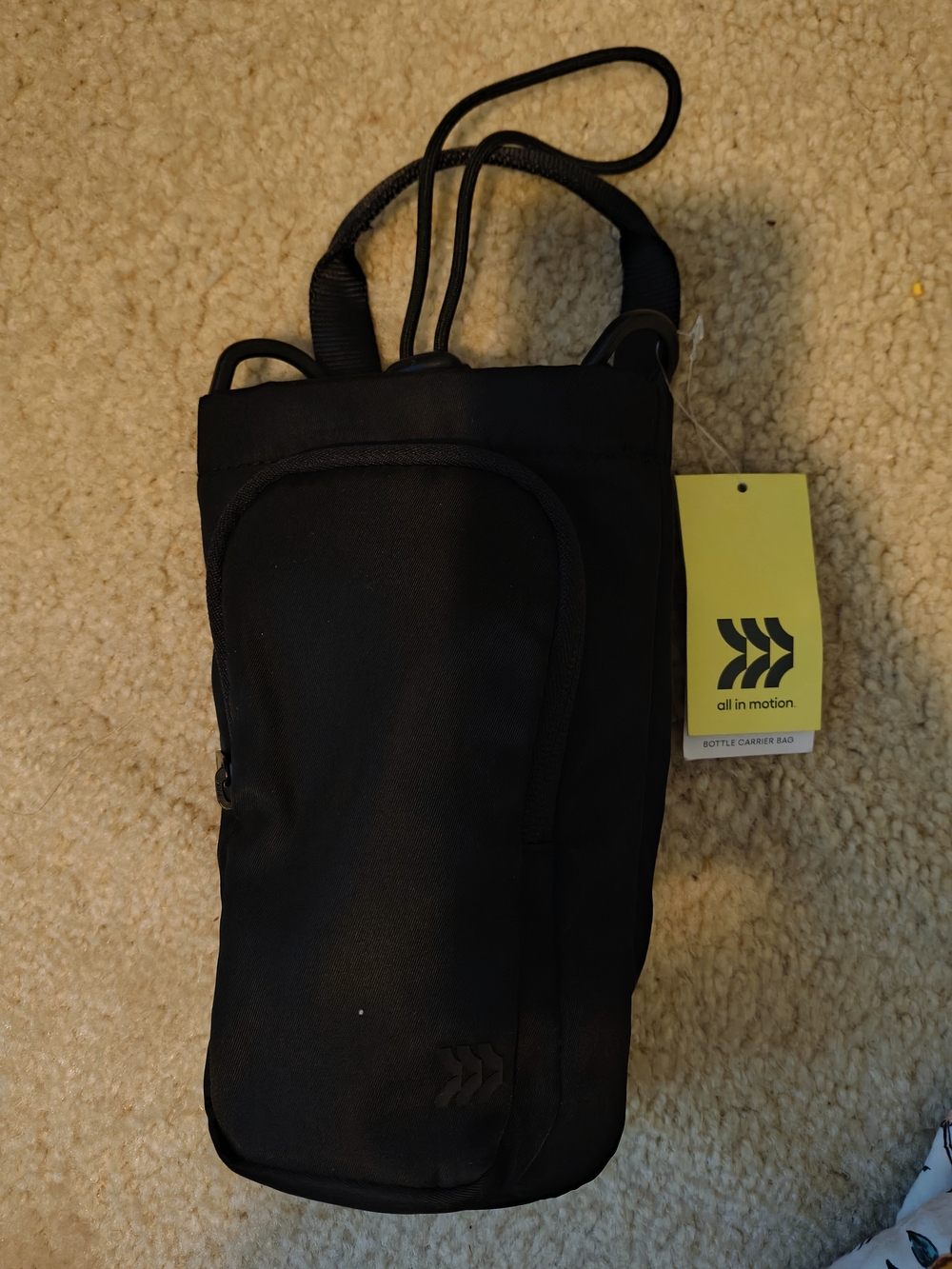 all in motion Black Bottle Carrier with Front Pocket